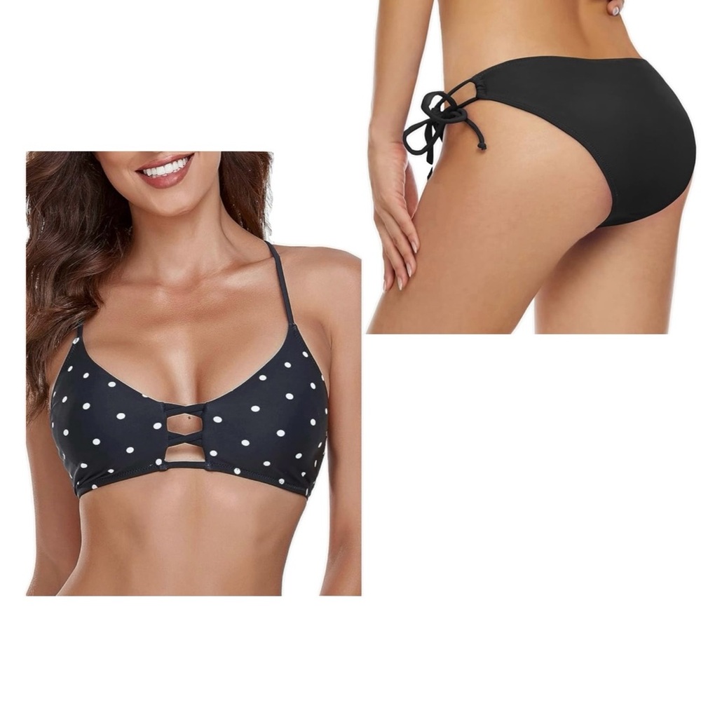 Black & White Polka Dot Bikini Size Small